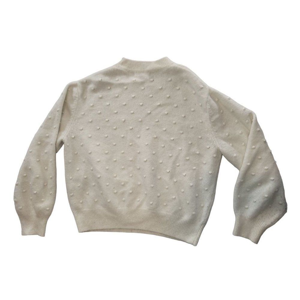 MNG Sweater Women Sz XL Crew‎ Neck White Long Sleeve Dots - Picture 6 of 6